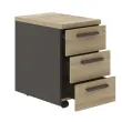 Caisson mobile 3 tiroirs BREST chêne du bocage anthracite monté