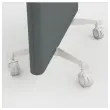 Cloison acoustique tissu gris roulettes blanc 190 x 100 cm montée