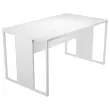 Bureau BELGRADE 140 x 80 blanc pieds blanc mont&eacute; 