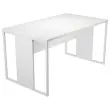 Bureau BELGRADE 160 x 80 blanc pieds blanc monté