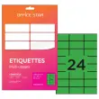 50 planches &eacute;tiquettes L70xH37mm, 1200 &eacute;tiq/ bo&icirc;te, vert 