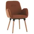 2 Fauteuils Tissu terracota 4 pieds boisvernis montés