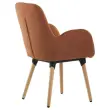 2 Fauteuils Tissu terracota 4 pieds boisvernis montés