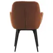 2 Fauteuils Tissu terracotta 4 pieds métal montés