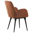 2 Fauteuils Tissu terracotta 4 pieds métal montés