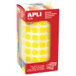 Rouleau de 5192 pastilles gommettes rondes - &Oslash; 10,5 mm - Jaune - Apli 