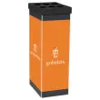 Corbeille de tri sélectif "Gobelets" PAPERFLOW 60L noir/orange