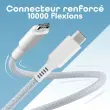 Câble USB-C/USB-C magnétique - Bleu et blanc - T'NB