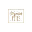 Rouleau de 500 étiquettes fantaisie "Joyeuses Fêtes" 4x3,5cm