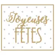 Rouleau de 500 étiquettes fantaisie "Joyeuses Fêtes" 4x3,5cm