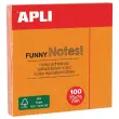 Bloc notes adhésives 75 x 75 mm orangefluo