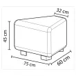 Pouf angulaire Hizia 1 place gris monté