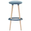 Tabouret haut tissu bleu
