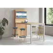 Tabouret haut tissu bleu