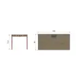 Bureau Bastia L 160 cheine veine / terracotta