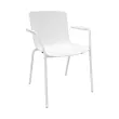 2 fauteuil 4 pieds acot polypropylene blanc