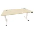 Bureau électrique Eco – 160 x 80 cm – Plateau acacia et pieds blancs – Livré monté
