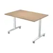 table basculante sur roulettes 140x80x74,1 cm chêne/blc