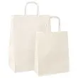 50 sacs papier à poignées torsadées : 18 x 8 x 22 - Blanc