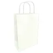 50 sacs papier à poignées torsadées : 23 x 12 x 30 cm- Blanc