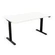 Bureau électrique Eco - 120 x 60 cm - Pieds noirs et plateau blanc - Livré monté