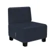 Fauteuil HIZIA - Simili cuir - Bleu fonc&eacute; - Alba 