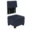 Fauteuil HIZIA - Simili cuir - Bleu fonc&eacute; - Alba 
