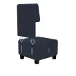 Fauteuil HIZIA - Simili cuir - Bleu fonc&eacute; - Alba 