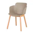2 Fauteuils TULIPE - Coque beige et pieds bois - Livrés montés