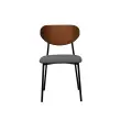 2 Chaises AMIO - Assise tissu et dossier noyer - Livr&eacute;es mont&eacute;es 