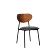 2 Chaises AMIO - Assise simili cuir et dossier noyer - Livrées montées
