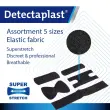 Boite de 50 pansements en tissu &eacute;lastique - 5 tailles - Noir - Detectaplast 
