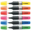 6 Surligneurs LUMINATOR - Encre liquide - Pointe biseaut&eacute;e - Coloris assortis - STABILO 