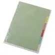 jeu d'intercalaires multicolores carte 180G - A4 - 6 onglets neutres