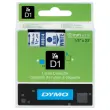 Ruban pour titreuse D1 - 7 m x 12 mm - Texte bleu sur fond blanc - Dymo