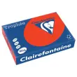 Ramette de 250 feuilles de papier Troph&eacute;e couleur vive - A4 - 160 g - Rouge Corail - Clairefontaine 