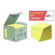 12 Blocs de notes repositionnables recyclées - 7,6 x 7,6 cm - Jaune - Post-It