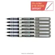 6 Stylos roller pointe métal Eye 157 - Écriture moyenne - Noir - UNI-BALL