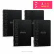 4 Cahiers Rhodia polypropylène recyclé + 1 offert - 160 pages A5+ Ligné - Noir