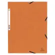 Chemise à élastique 3 rabats carte lustrée 355gm² - A4 - Orange - EXACOMPTA