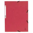 Chemise &agrave; &eacute;lastique 3 rabats carte lustr&eacute;e 355gm&sup2; - A4 - Rouge - EXACOMPTA 