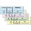 Bloc tombola 100 feuillets numérotés de 3 volets - Format 4,8x15 cm - Couleurs assorties - EXACOMPTA