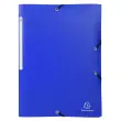 Chemise &agrave; &eacute;lastiques 3 rabats PP OPAK - A4 - Bleu fonc&eacute; - EXACOMPTA 