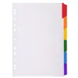 Intercalaires carte blanche 160g avec onglets couleurs renforc&eacute;s - 6 positions - A4 - Blanc - EXACOMPTA 