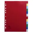 Intercalaires polypropylène souple 12 positions - A4 - Couleurs assorties - EXACOMPTA
