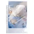 Sachet de 10 pochettes perfor&eacute;es polypropyl&egrave;ne lisse haute qualit&eacute; 9/100e - 24 x 32 cm vertical - Cristal - Exacompta 