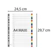 Intercalaires imprimés numériques PP couleurs 12/100e - 31 positions - A4+ - Assorties vives - EXACOMPTA