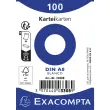 Paquet 100 fiches sous film - bristol uni non perforé 55x74mm - Blanc - EXACOMPTA