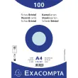 Paquet 100 fiches sous film - bristol uni non perforé 210 x 297 mm - Azur - Exacompta
