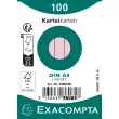 Paquet 100 fiches sous film - bristol ligné non perforé 55x74mm - Rose - EXACOMPTA